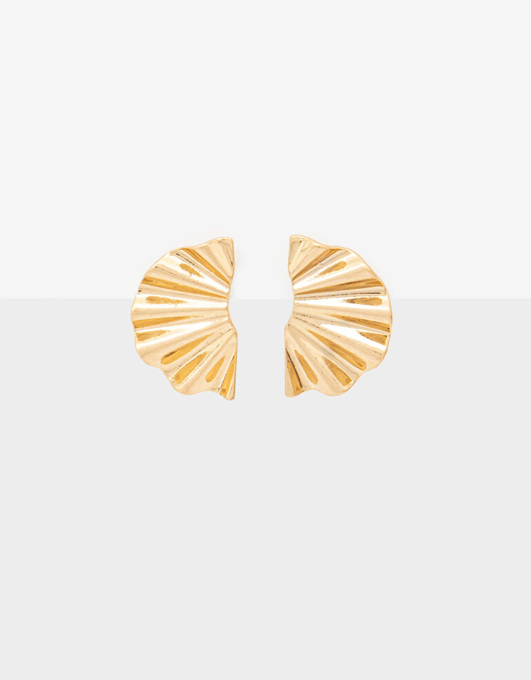 Aros Clips Metal Aros Clip Metal Arrugado - Dorado Oro Amarillo