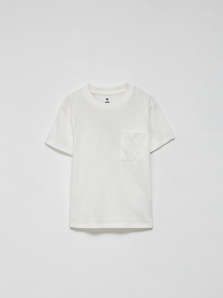 Remera manga corta con bolsillo Blanco