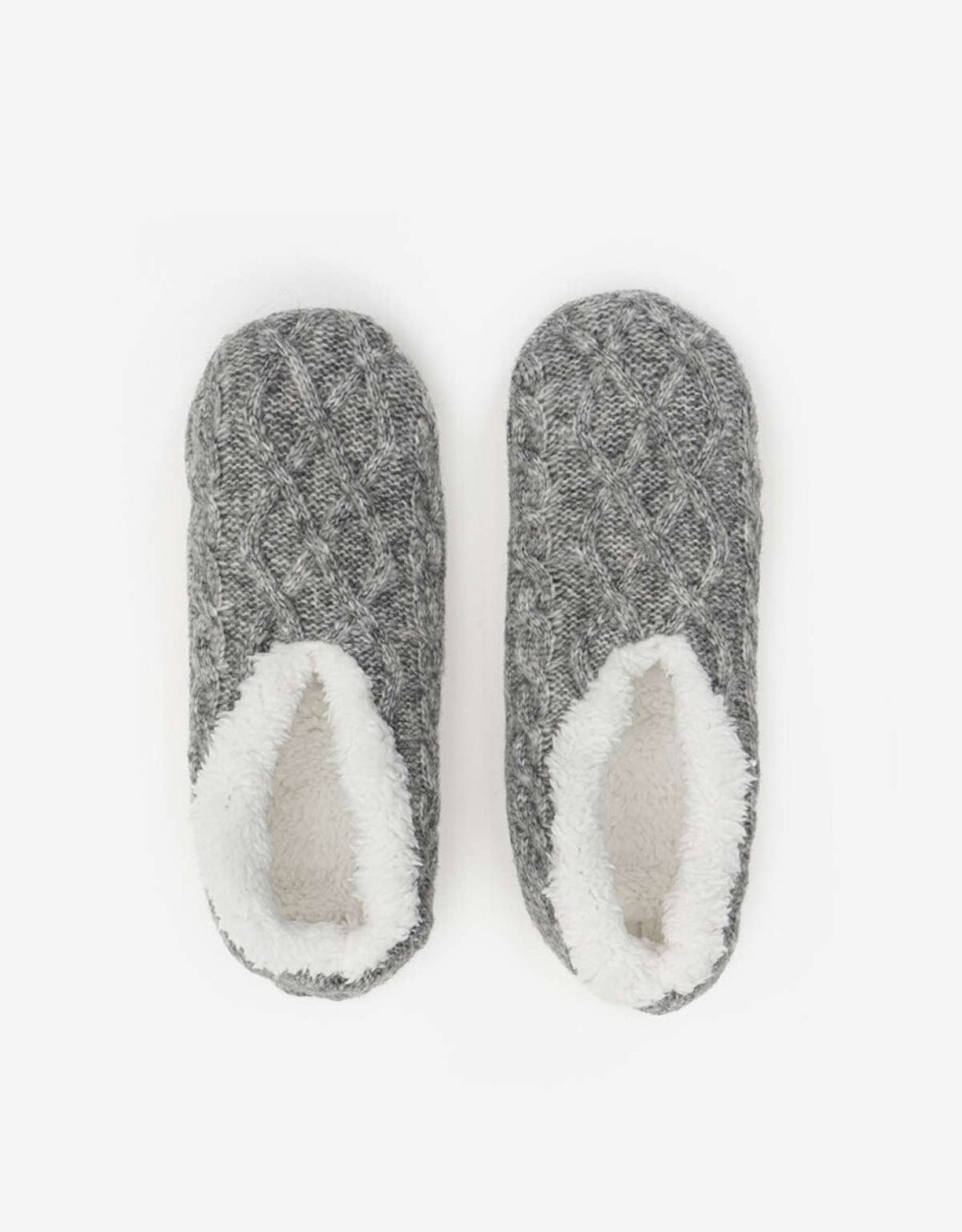 Pantuflas Tejidas - Gris Claro 