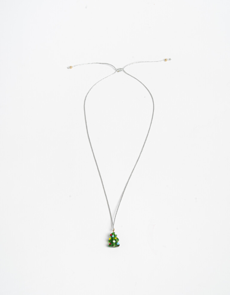 Collares Cortos Color Collar Cordón Para Niñas Arbolito Navidad - Combinacion Multicolor