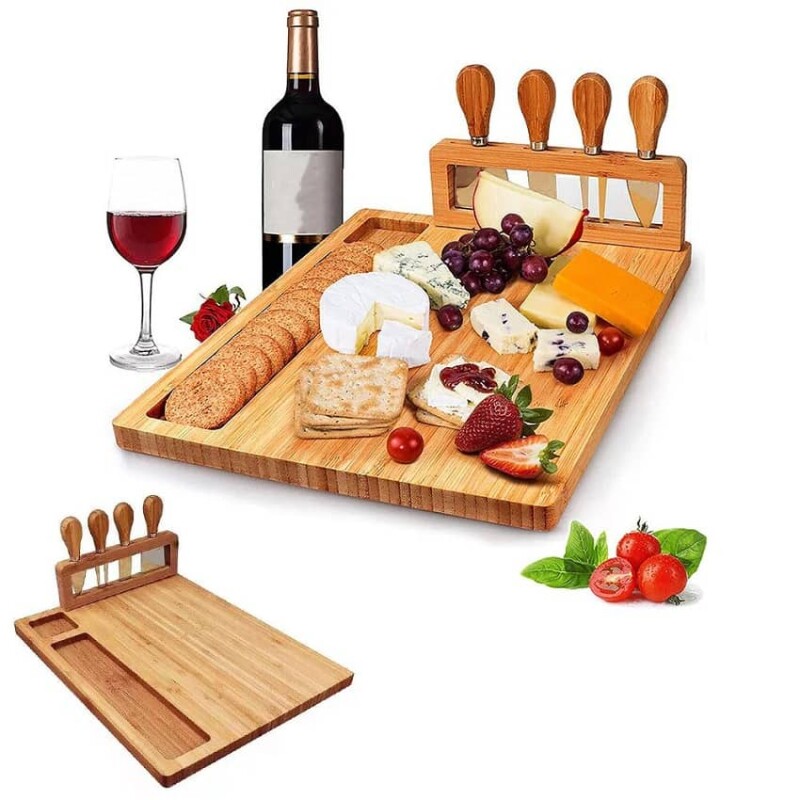 Tabla picadas madera bambú y kit cuchillos Tabla picadas madera bambú y kit cuchillos