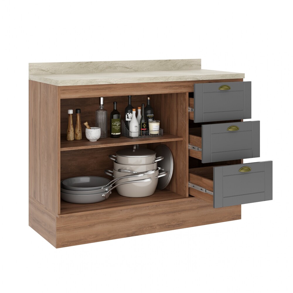 Bajo Mesada Americana 120cm Gris Bajo Mesada Americana 120cm Gris