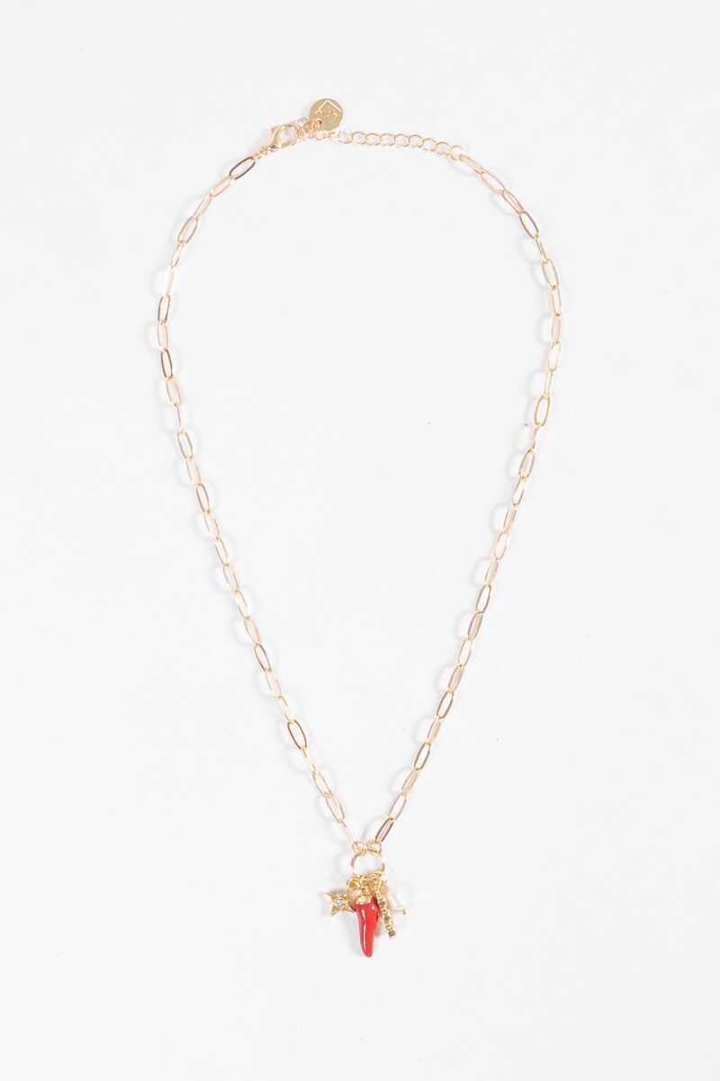 Collar cadena charms dorado