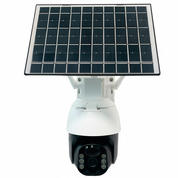 Cámara Seguridad Sola WiFi 4K Exterior Visión Nocturna Color Blanco Negro