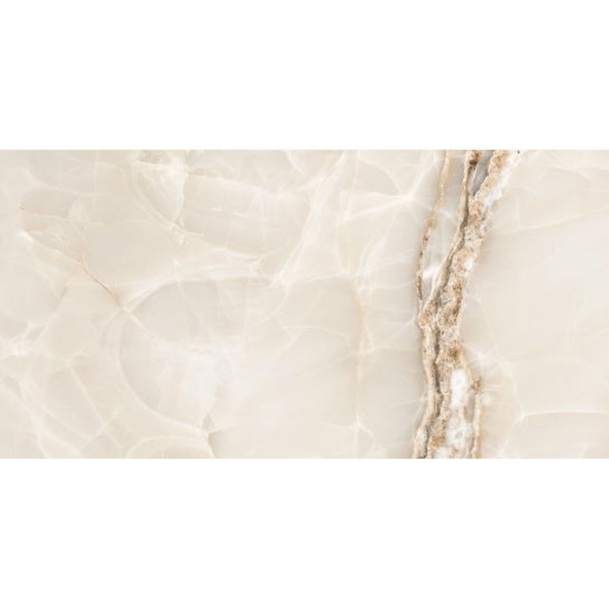 Cerámica Formato 60X120 Brillo Pulido Beige Marmolado 