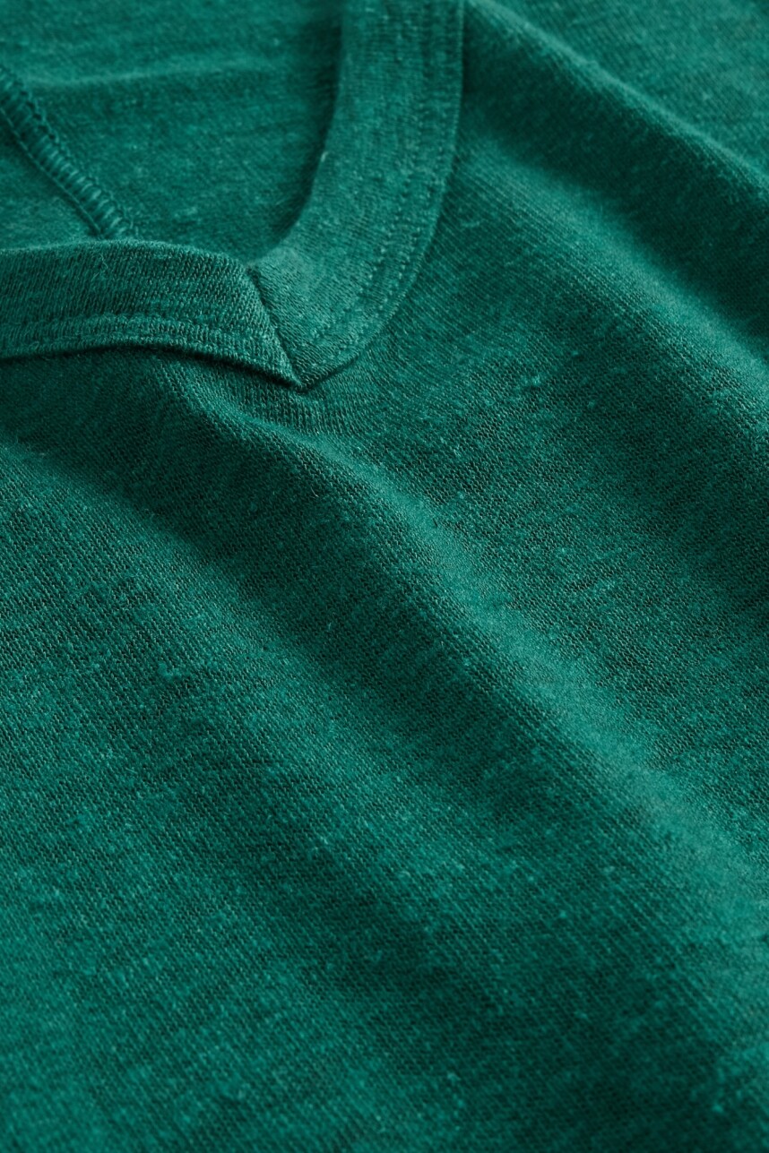 Remera Lino Crop Manga Corta Mujer Rain Forest 19-5232 Tc