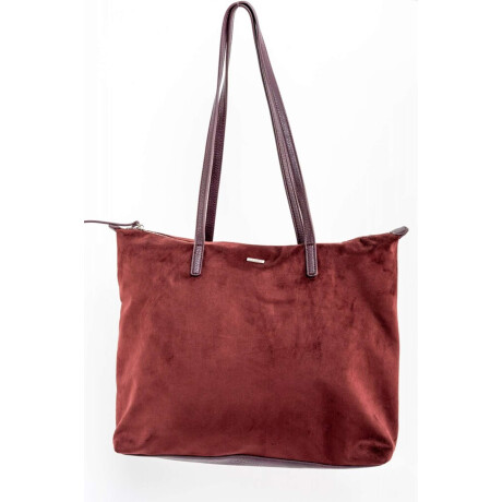 Travel Bag Gamuza Vegana Con Cierre Bordeaux