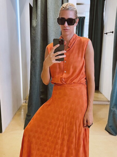 Falda Lunares Naranja