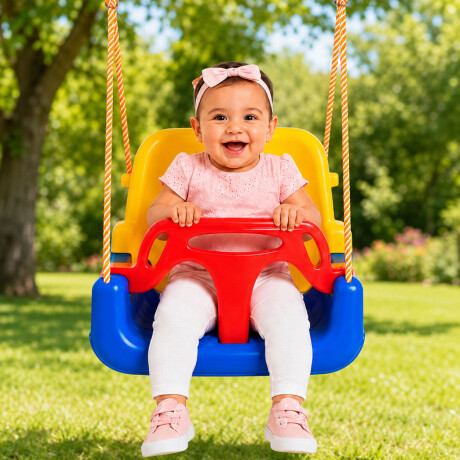 Hamaca Infantil 3en1 Adaptable Bebé Niño Plástico c/Cuerdas Azul