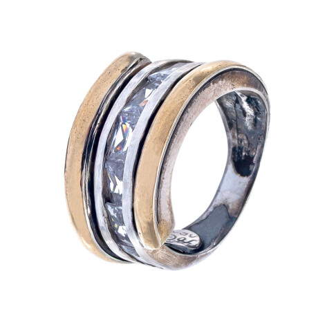 Anillo de plata 925 y double con circonia Anillo de plata 925 y double con circonia