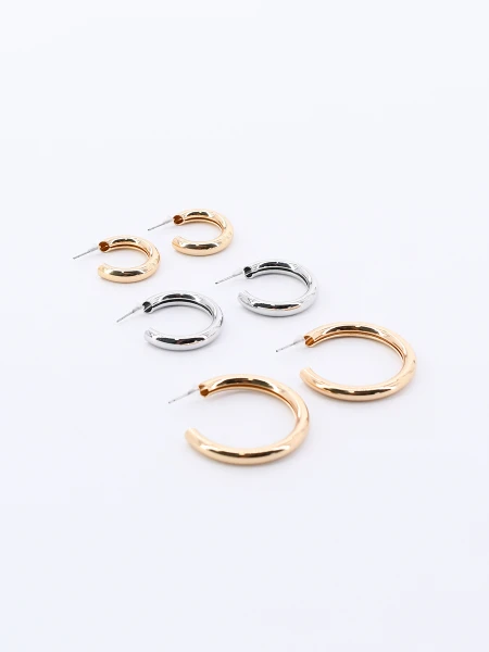 ARITOS ORO Y PLATA MULTICOLOR