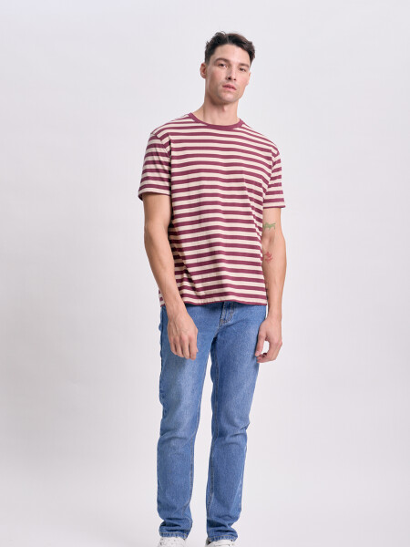 Remera rayas Bordo