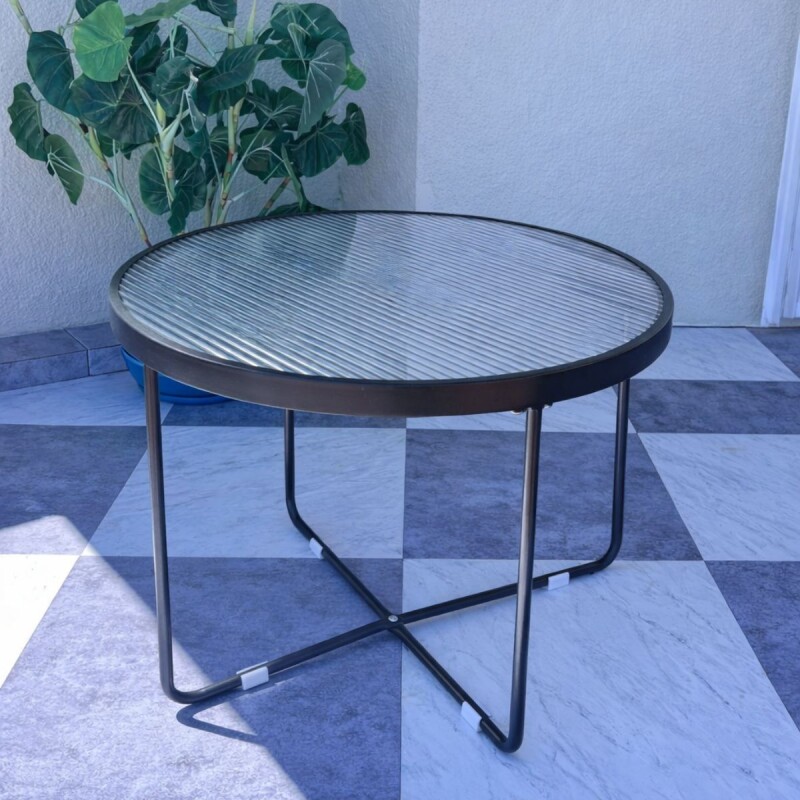 YBL46 Mesa Redonda Vidrio Small 46x46x38cm - Negra