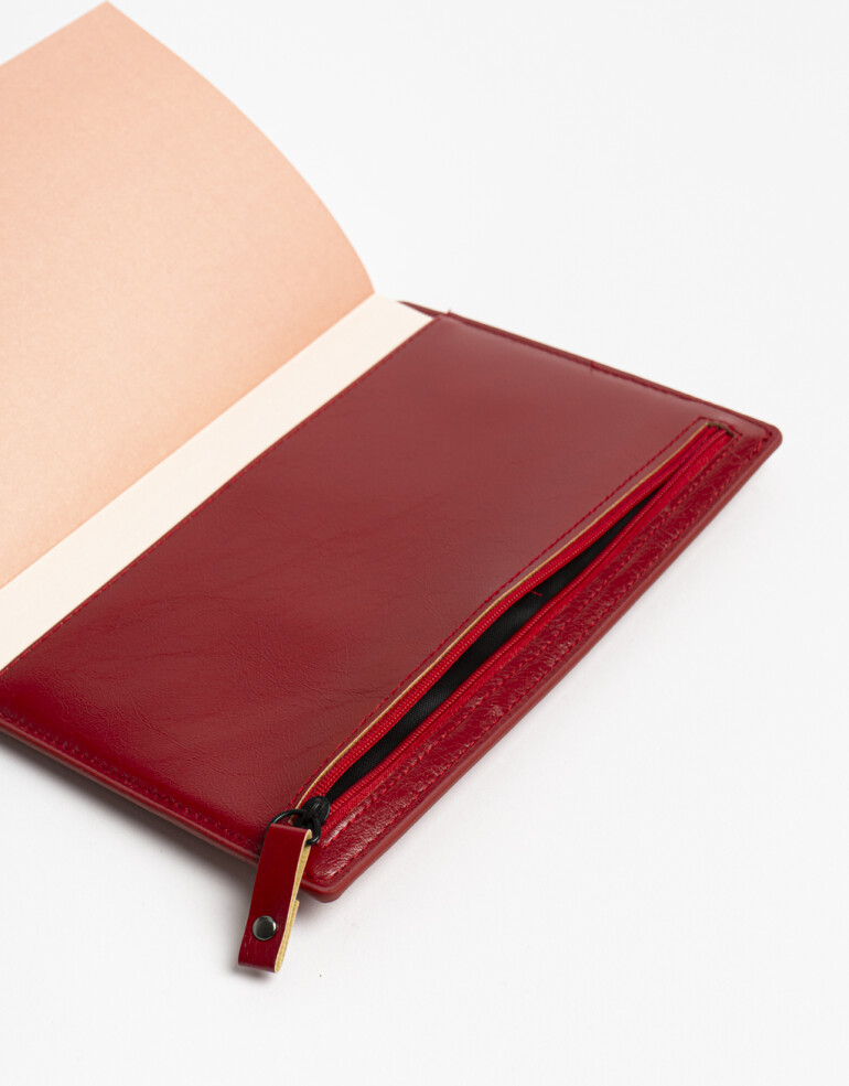 Anotadores Cuadernos y Memos Cuaderno Cuaderno Pu Con Cierre. Cuenta Con Hojas Rayadas. - Rojo Burdeaux