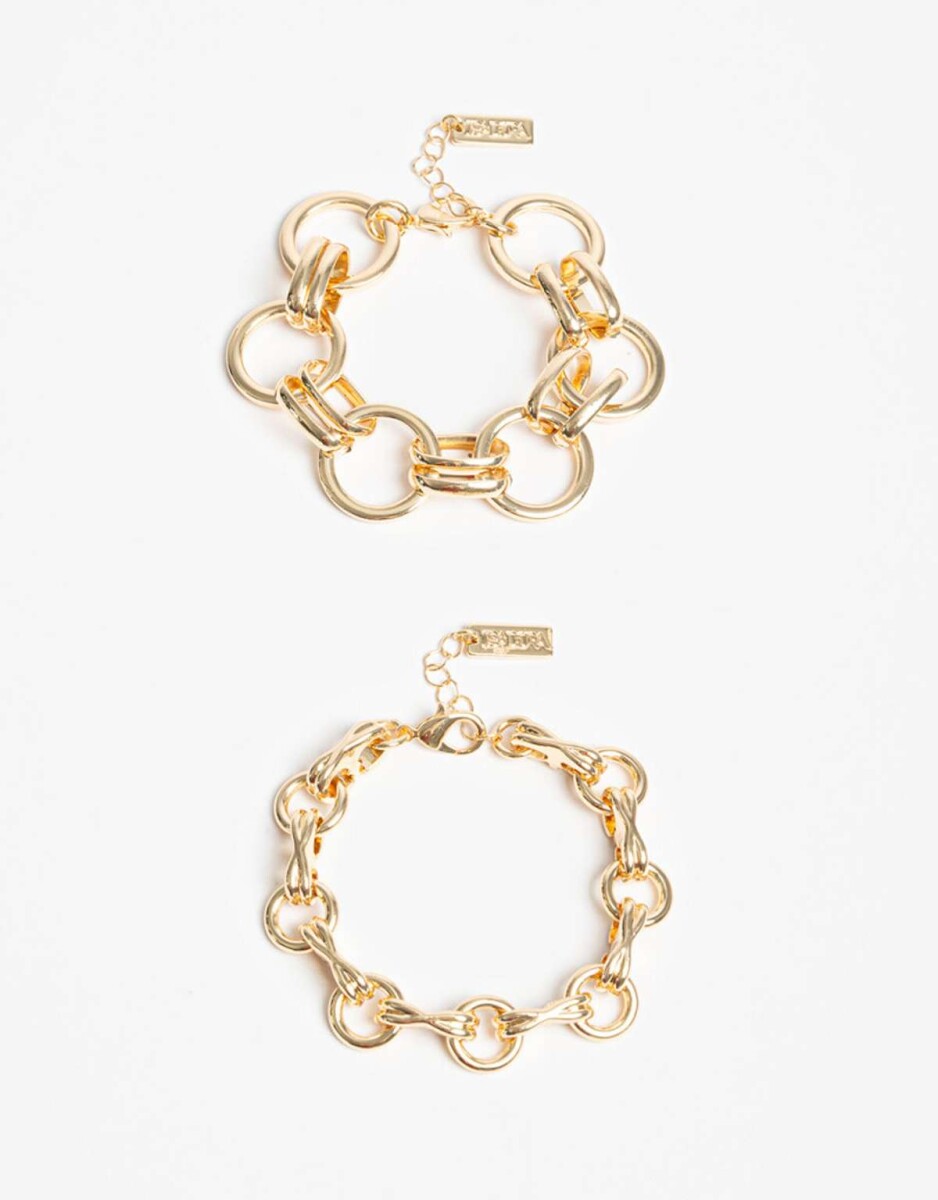 Pulseras Flexibles Sets Metal - Dorado 