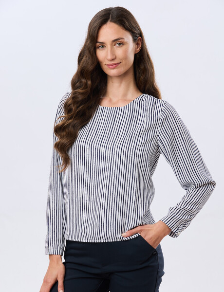 BLUSA CLÁSICA Raya Azul