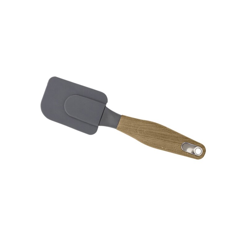 Espátula de Cocina 23x5 cm Gris con Mango Símil Madera ESPATULA 23X5CM PLASTICO SIMIL MADERA/GRIS