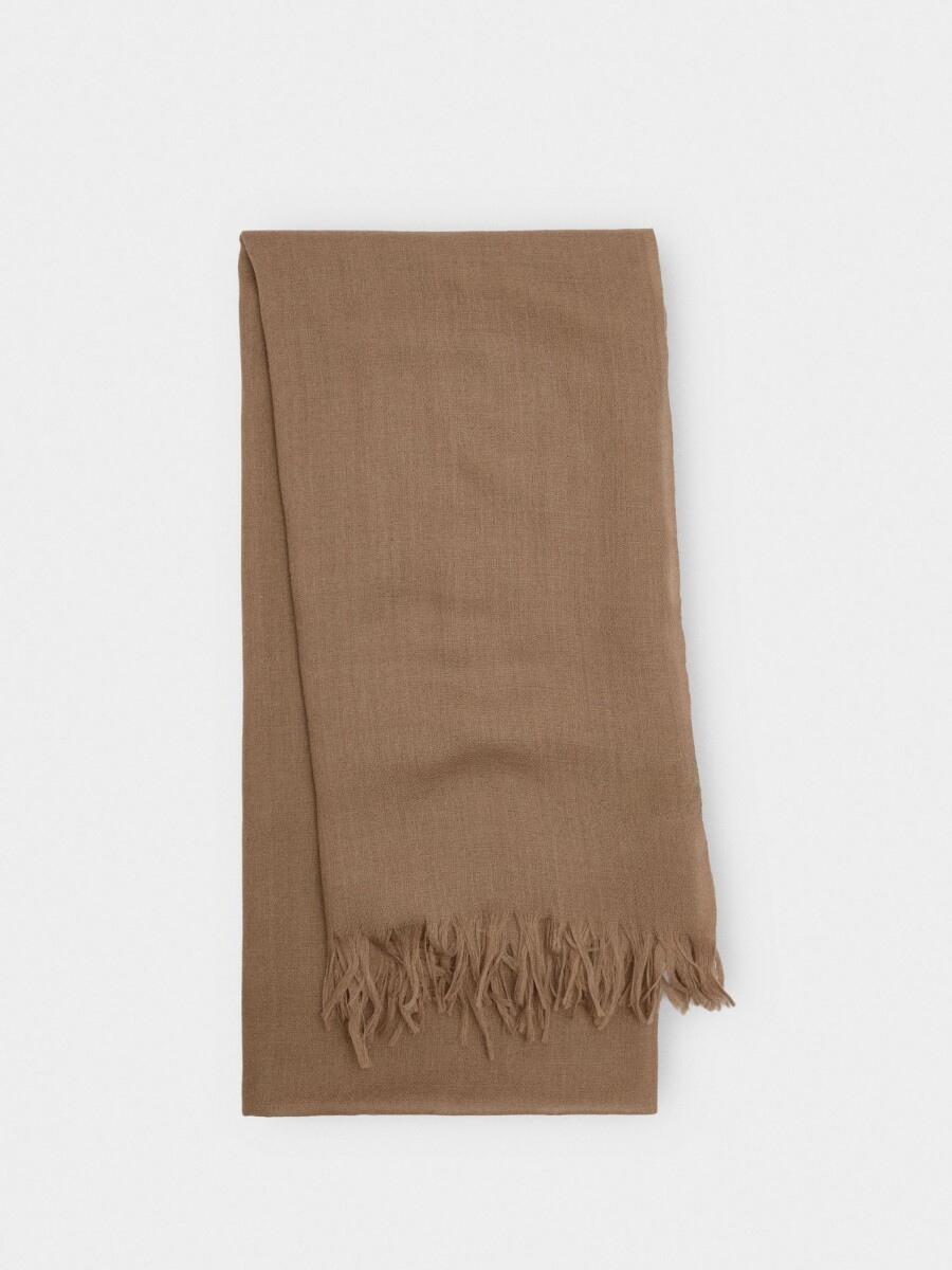 Pashmina De Lana Con Flecos beige