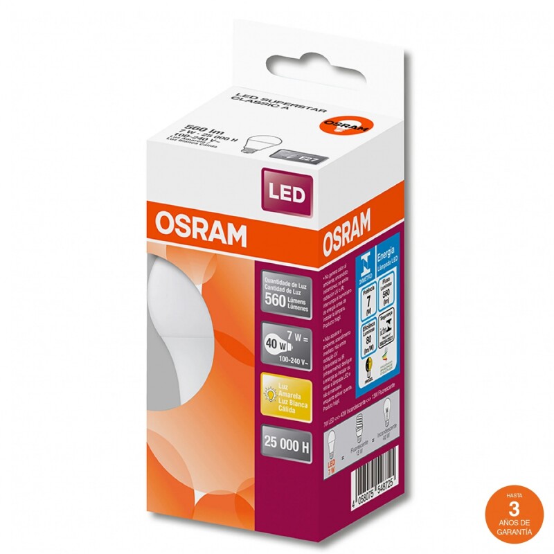 LAMPARA LED OSRAM 7W BIV G8 Lámpara LED OSRAM 7W G8 3000K