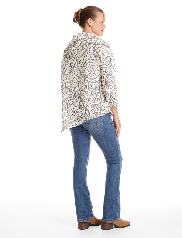 Buzo Labrado Flores CRUDO/MULTI