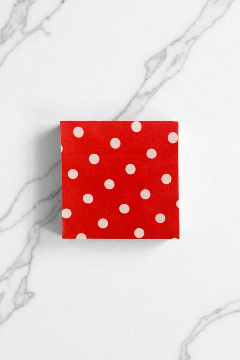 Servilleta 16x16 cm. paquete x 20 - ROJO LUNARES 
