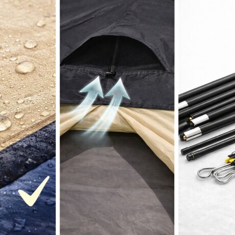 Carpa Igloo Arye 3/4P Impermeable Mosquitero Sobretecho Beige