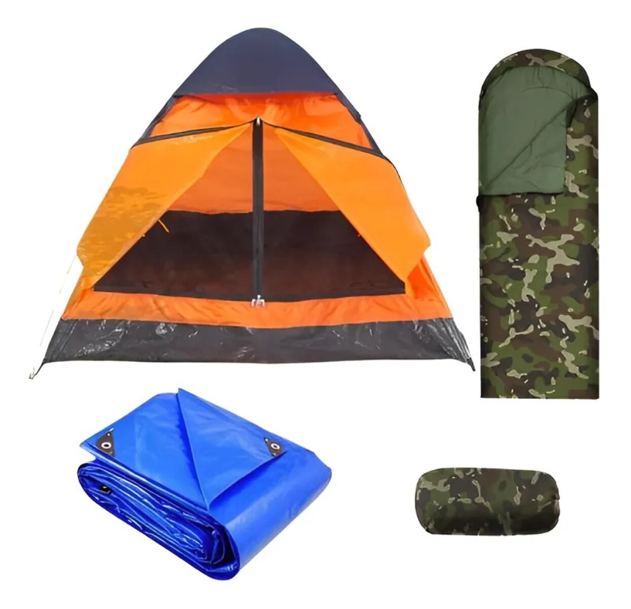 Combo Para Camping + Carpa + Sobre De Dormir + Lona 