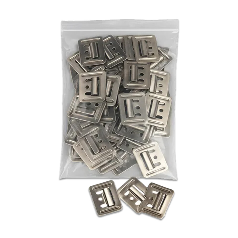 Pack De 50 Unidades De Clips Montaje (wpc) Color Plateado Pack De 50 Unidades De Clips Montaje (wpc) Color Plateado