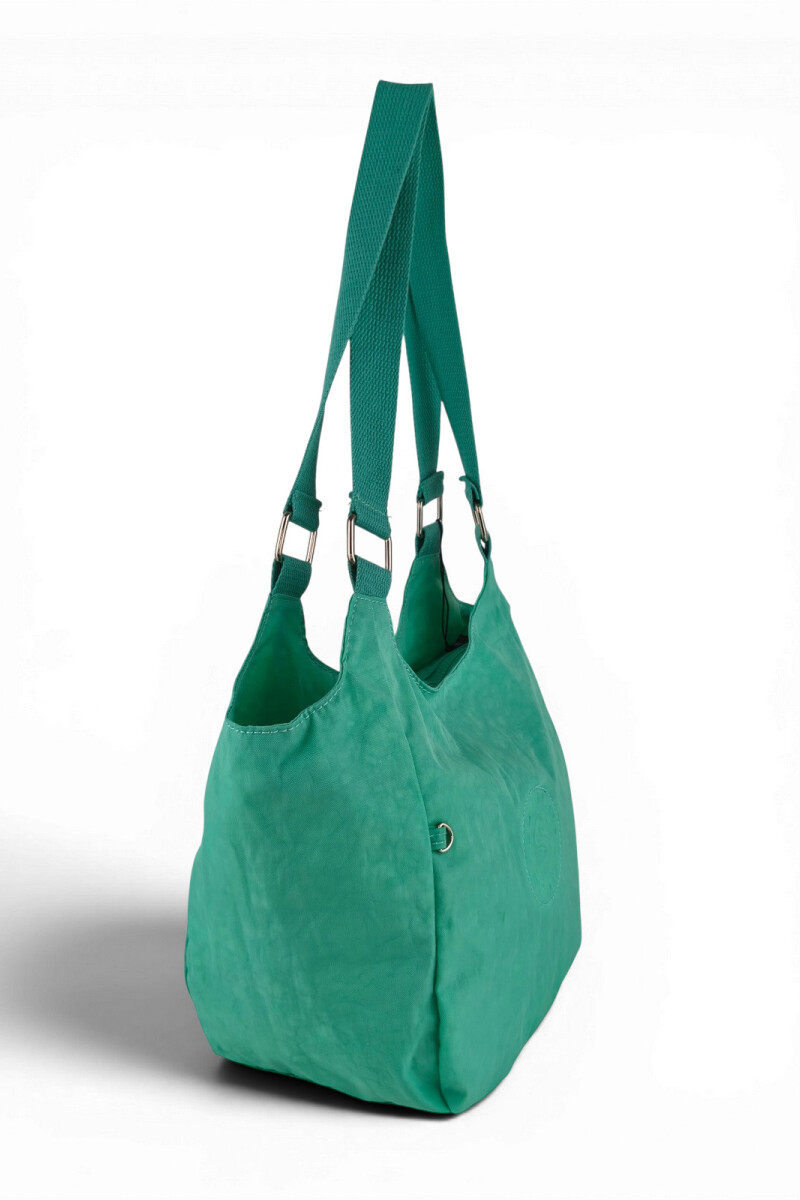 Bolso de Hombro en Tafeta Amasada Turquesa
