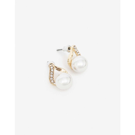 Aros Gota Con Perla Dorado