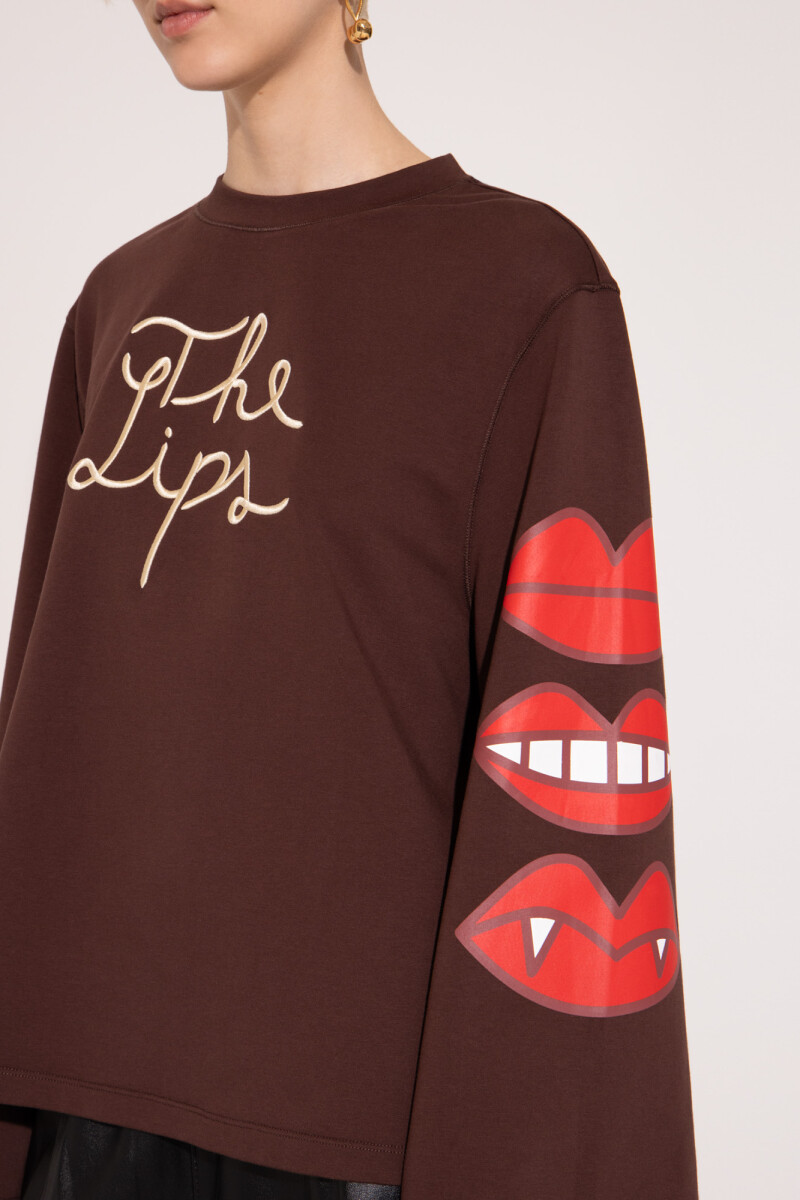 Remera Lips Marron