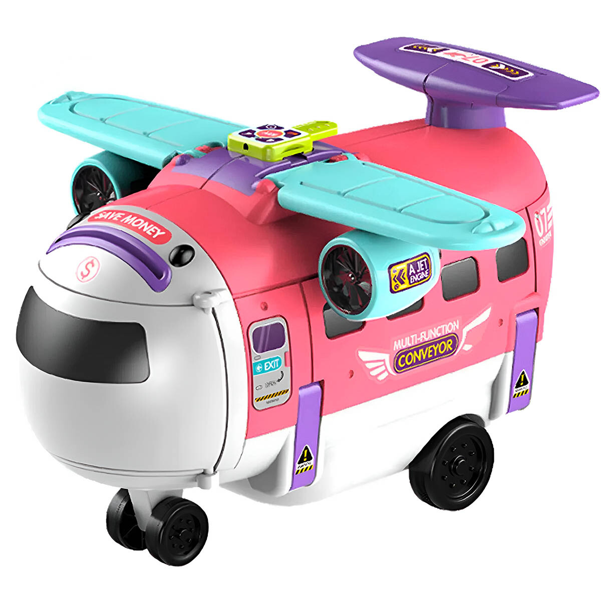 Avión Simulador De Vuelo C/Accesorios Juguete Niños - Rosado 