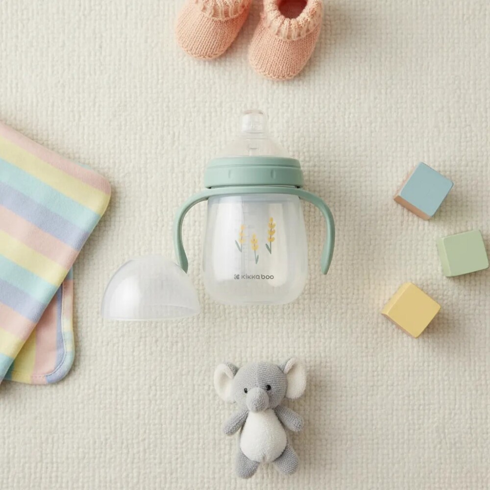 Vaso KIKKABOO 6m+ boquilla silicona Stripy Friends