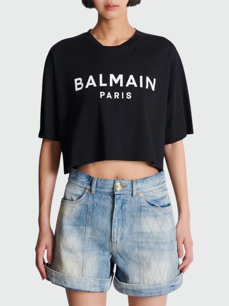 BALMAIN - T-SHIRT ESTAMPADO PARIS Negro