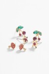 Set de caravanas pin strass dorado