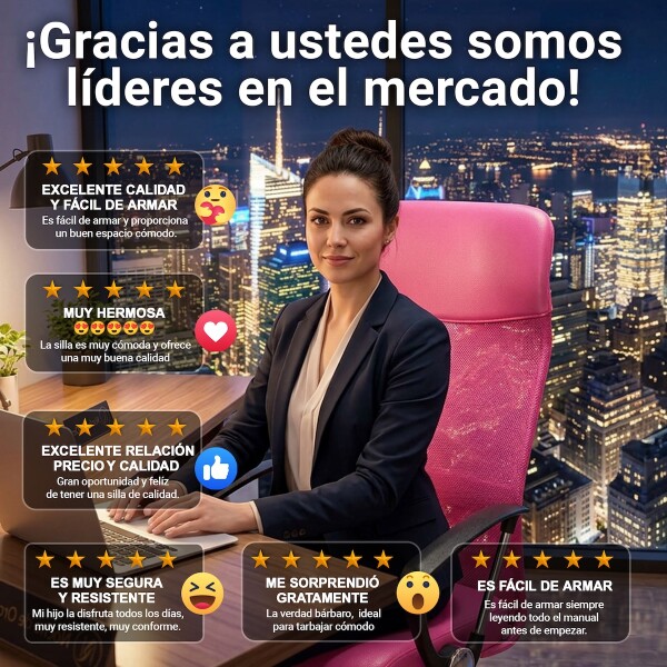 Silla de escritorio Oficina Sillon Ejecutiva Ergonomica giratoria Tela Mesh IMBACK Color Rosa Silla de escritorio Oficina Sillon Ejecutiva Ergonomica giratoria Tela Mesh IMBACK Color Rosa