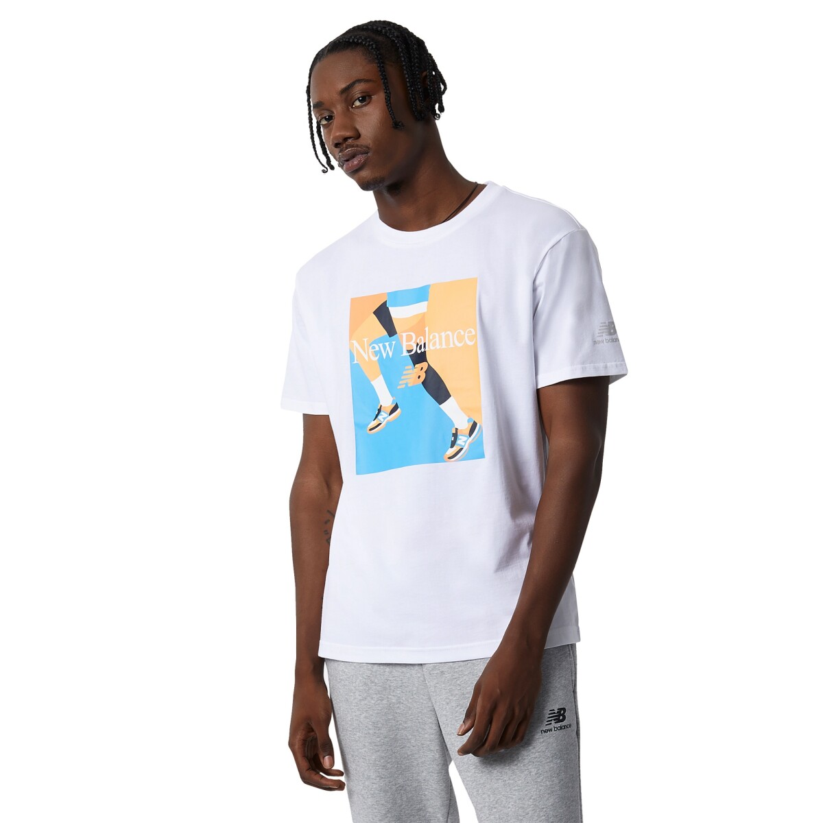 Remera New Balance de Hombre ESSENTIALS CELEBRATE-MT21516WT - WHITE 