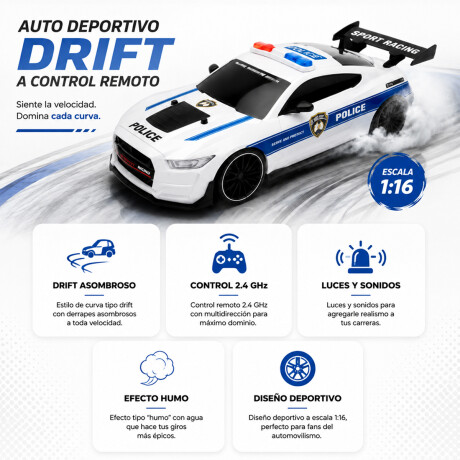 Auto drift a control remoto para niños Blanco