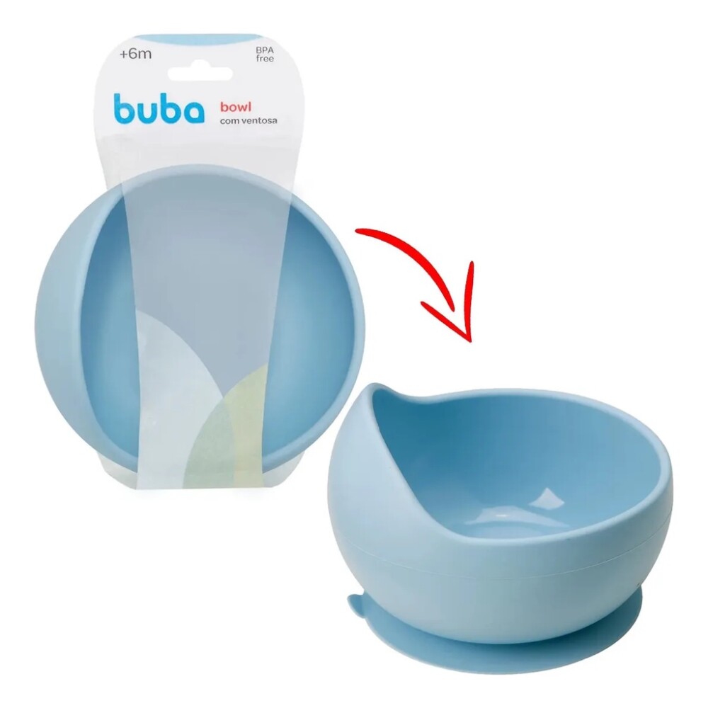 Bowl con ventosa silicona BUBA celeste