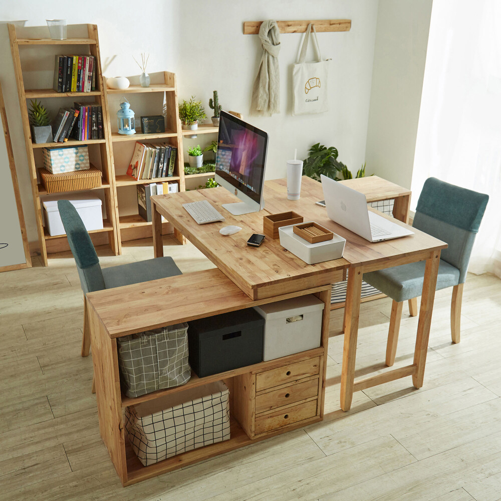 ESCRITORIO MADERA NATURAL-BEIGE OXFORD