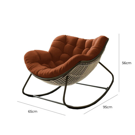 Silla Sillón Nido Mecedor Acolchado Grande Relax Marron