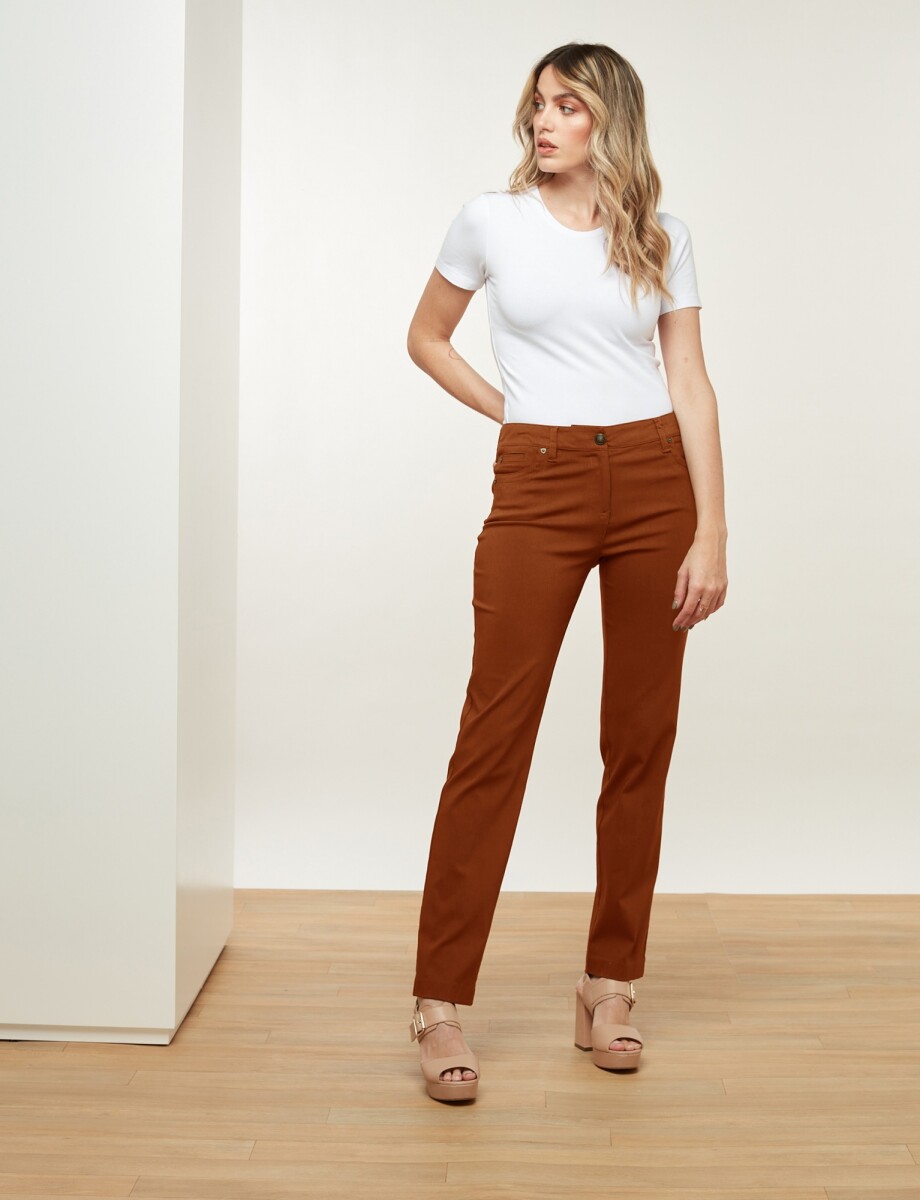 Pantalon Slim - Terracota 