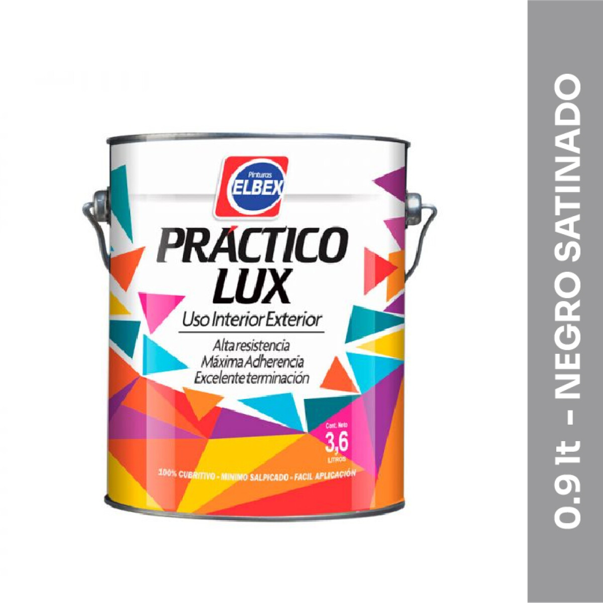 Esmalte Sintético Práctico Lux - Satinado - 0.9 lt - Negro 
