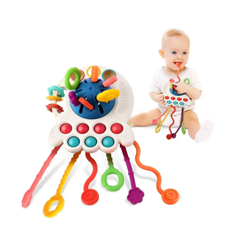 Mordillo sensorial silicona, cuerdas montessori Mordillo sensorial silicona, cuerdas montessori