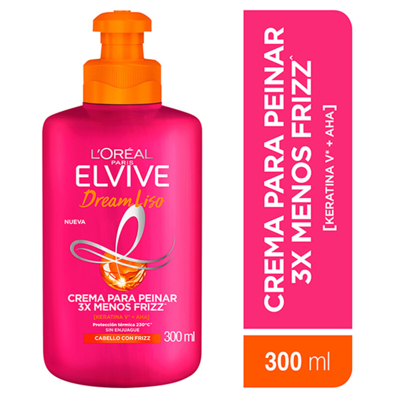 Crema Para Peinar L'oreal Paris Elvive Dream Liso 300 Ml. Crema Para Peinar L'oreal Paris Elvive Dream Liso 300 Ml.