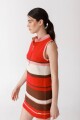 VESTIDO ZIP KNIT Rojo Y Rosa