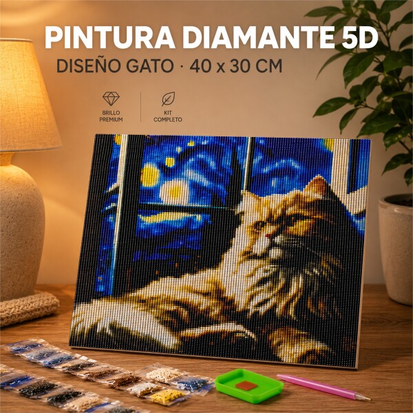 Kit de Pintura Diamante 5D Gatitos 40 x 30 cm DISEÑO 1