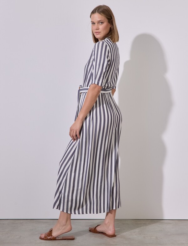 Vestido Maxi Stripes BLANCO/AZUL