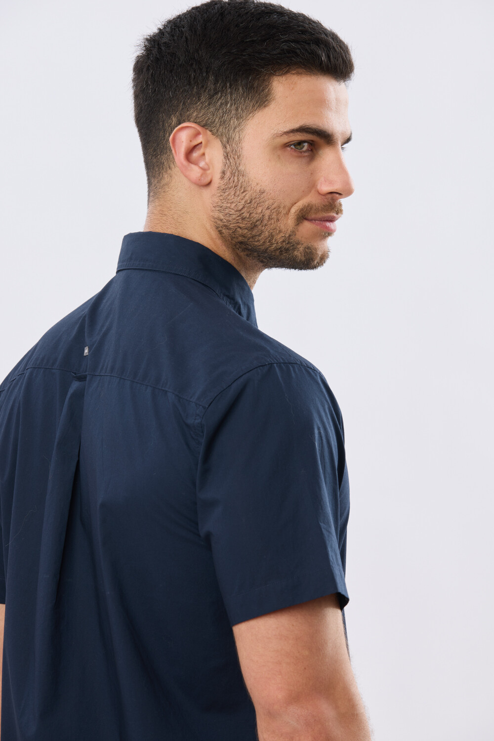 CAMISA LISA DE ALGODÓN Azul
