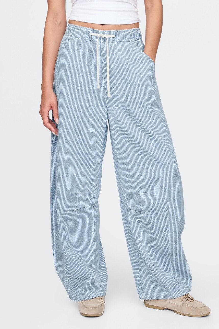 Jean Horseshoe A Rayas Mujer Blue Railroad Stripe